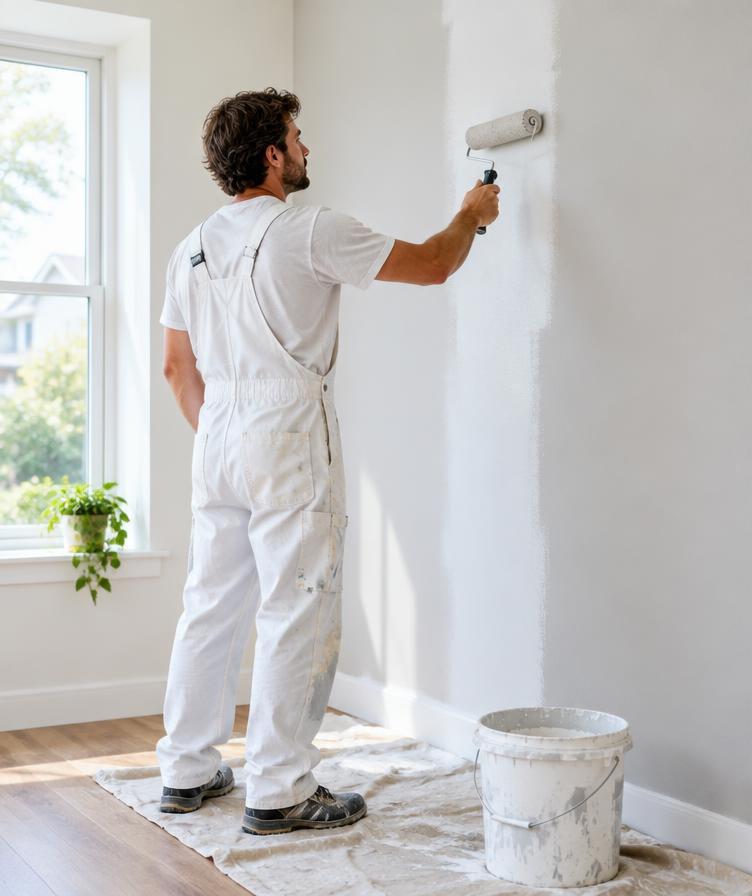 Painting professional at work